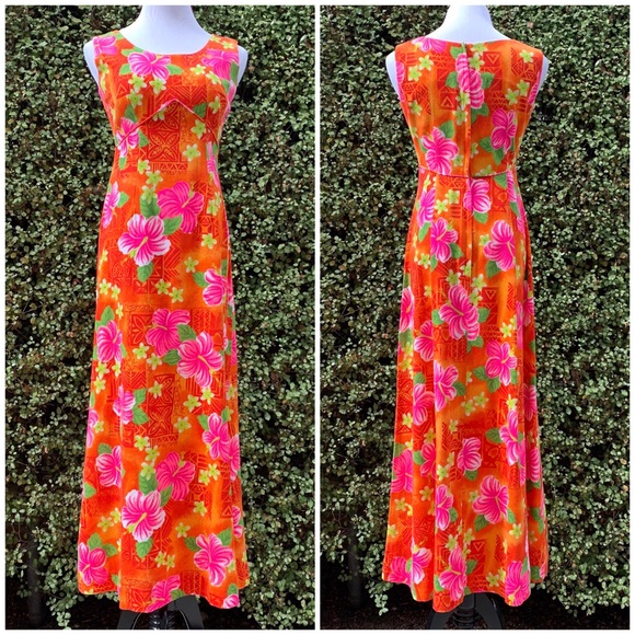 🌺”Royal Hawaiian” Vintage Maxi-Dress Muumuu Small - Picture 2 of 8
